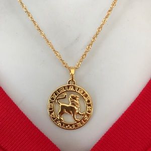 Leo Zodiac Sign 18K GF Necklace